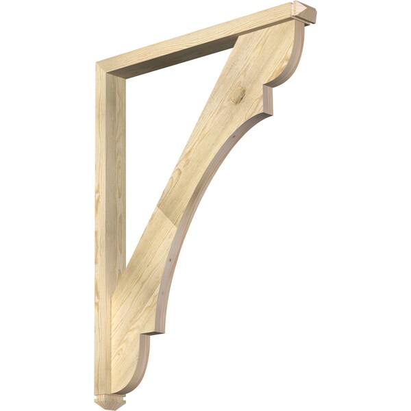 Ekena Millwork Olympic Arts and Crafts Rough Sawn Bracket w/ Offset Brace, Douglas Fir, 4"W x 36"D x 48"H BKT0402X36X48OLY03RDF - main